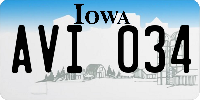 IA license plate AVI034