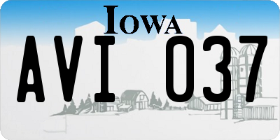 IA license plate AVI037