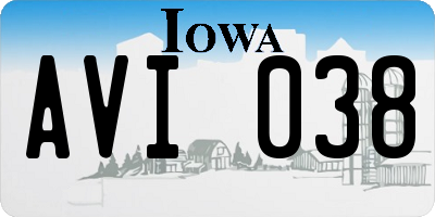 IA license plate AVI038