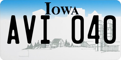 IA license plate AVI040
