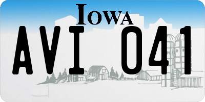IA license plate AVI041