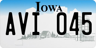 IA license plate AVI045