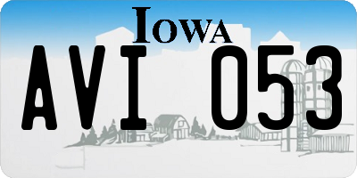 IA license plate AVI053