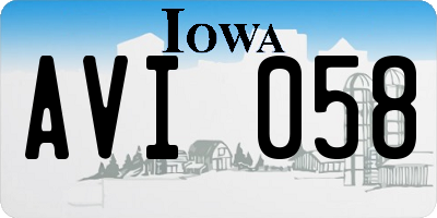 IA license plate AVI058