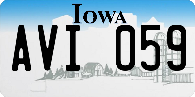 IA license plate AVI059