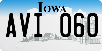 IA license plate AVI060