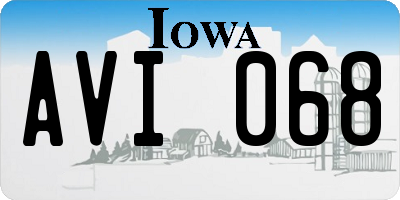 IA license plate AVI068