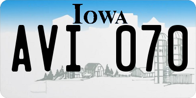 IA license plate AVI070