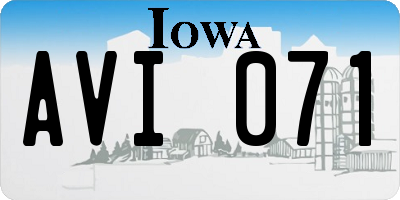 IA license plate AVI071