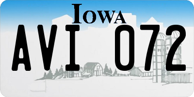 IA license plate AVI072