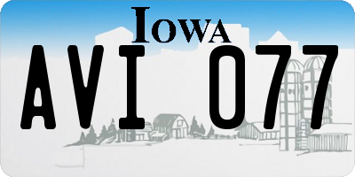 IA license plate AVI077