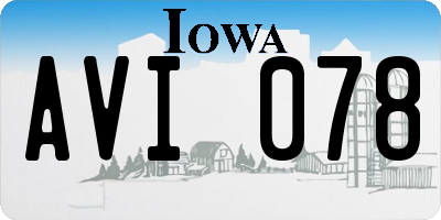 IA license plate AVI078