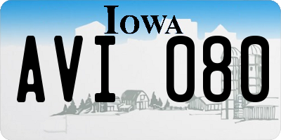 IA license plate AVI080