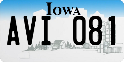 IA license plate AVI081