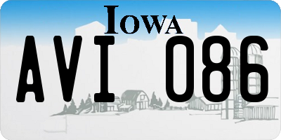 IA license plate AVI086