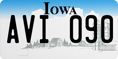 IA license plate AVI090