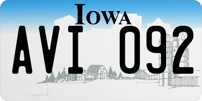 IA license plate AVI092