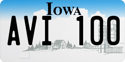 IA license plate AVI100