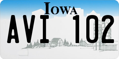 IA license plate AVI102