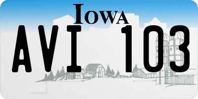 IA license plate AVI103
