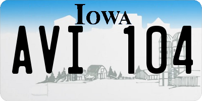 IA license plate AVI104