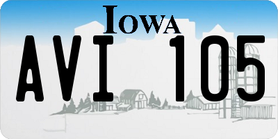 IA license plate AVI105