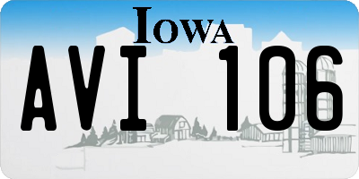 IA license plate AVI106