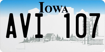 IA license plate AVI107
