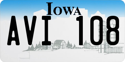 IA license plate AVI108