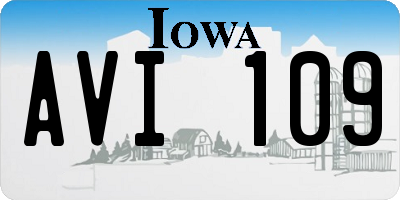 IA license plate AVI109