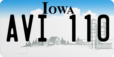 IA license plate AVI110