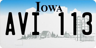 IA license plate AVI113