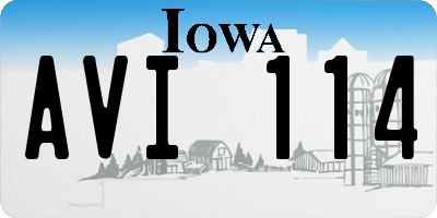 IA license plate AVI114