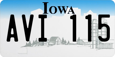 IA license plate AVI115