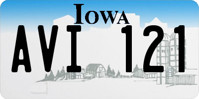 IA license plate AVI121