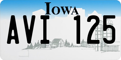 IA license plate AVI125
