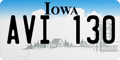 IA license plate AVI130