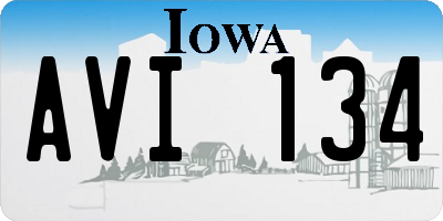 IA license plate AVI134