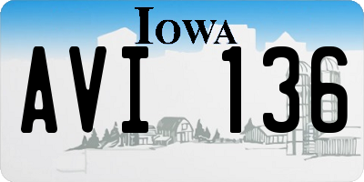 IA license plate AVI136