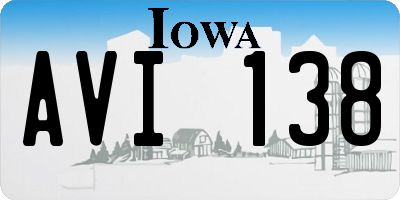 IA license plate AVI138