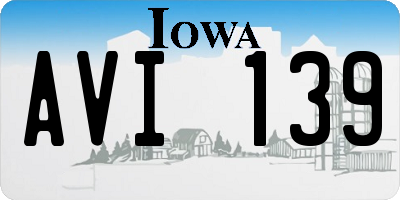 IA license plate AVI139