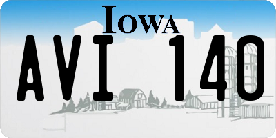 IA license plate AVI140