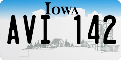 IA license plate AVI142