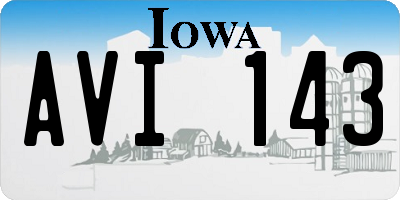 IA license plate AVI143