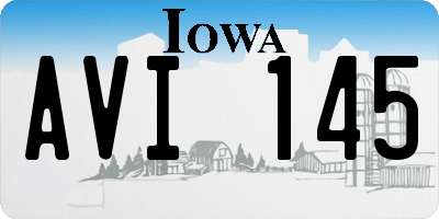 IA license plate AVI145