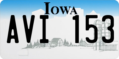 IA license plate AVI153