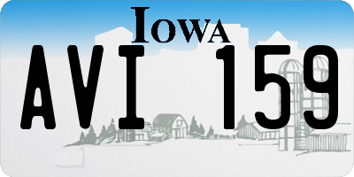 IA license plate AVI159