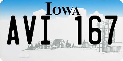 IA license plate AVI167