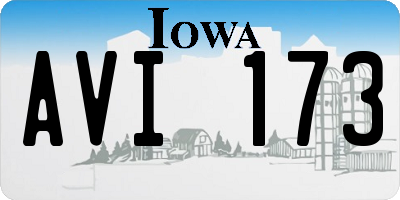 IA license plate AVI173