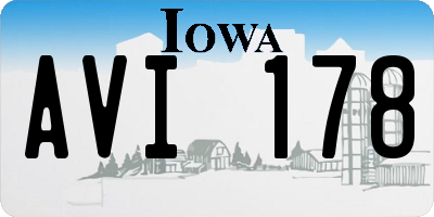 IA license plate AVI178